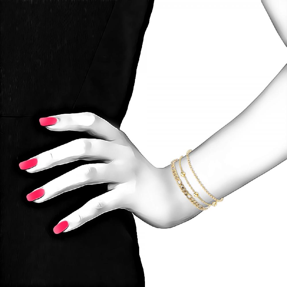 So Charm Lot De 3 Bracelets SoCharm En Acier Finement Doré