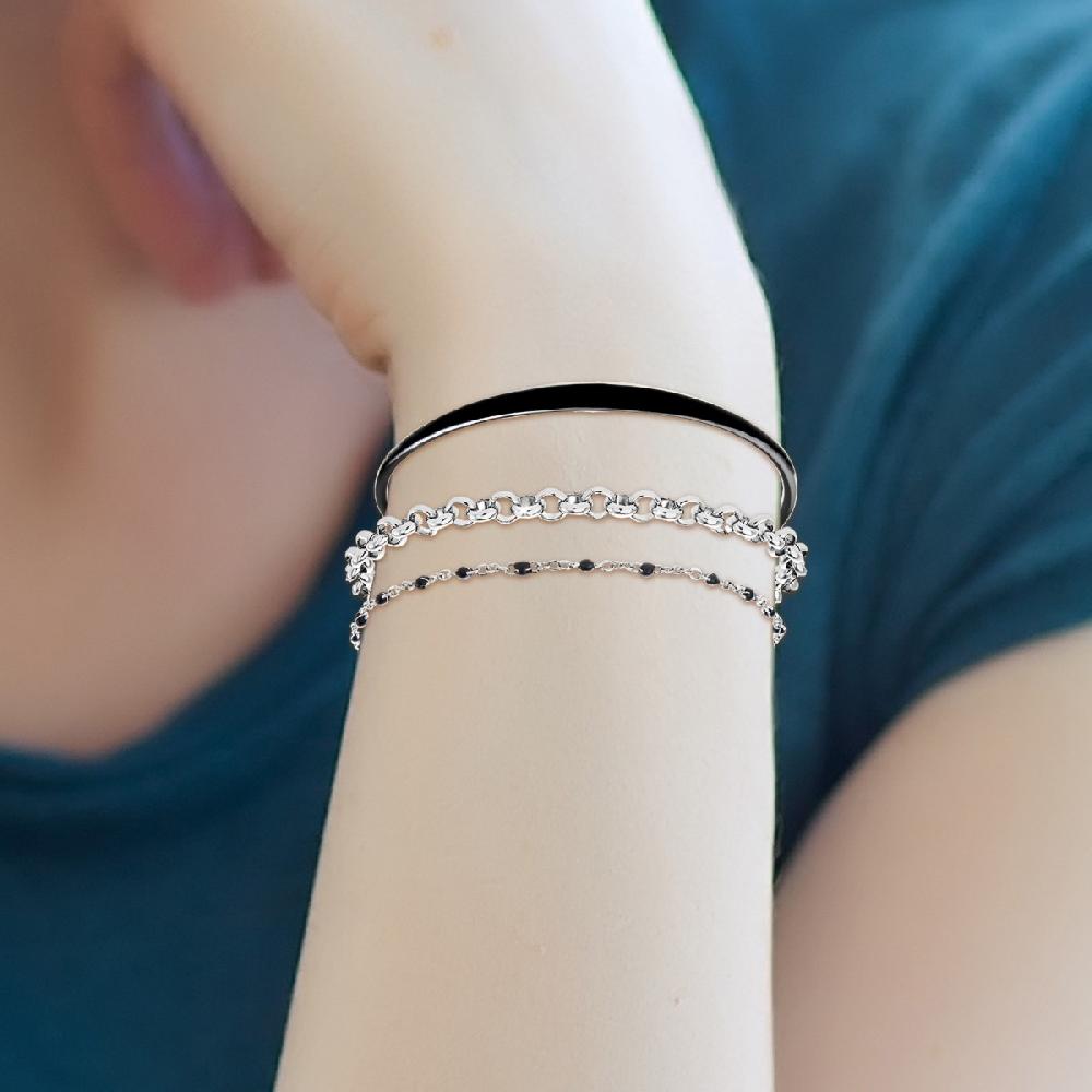 So Charm Lot De 3 Bracelets SoCharm En Laiton Rhodié Argenté