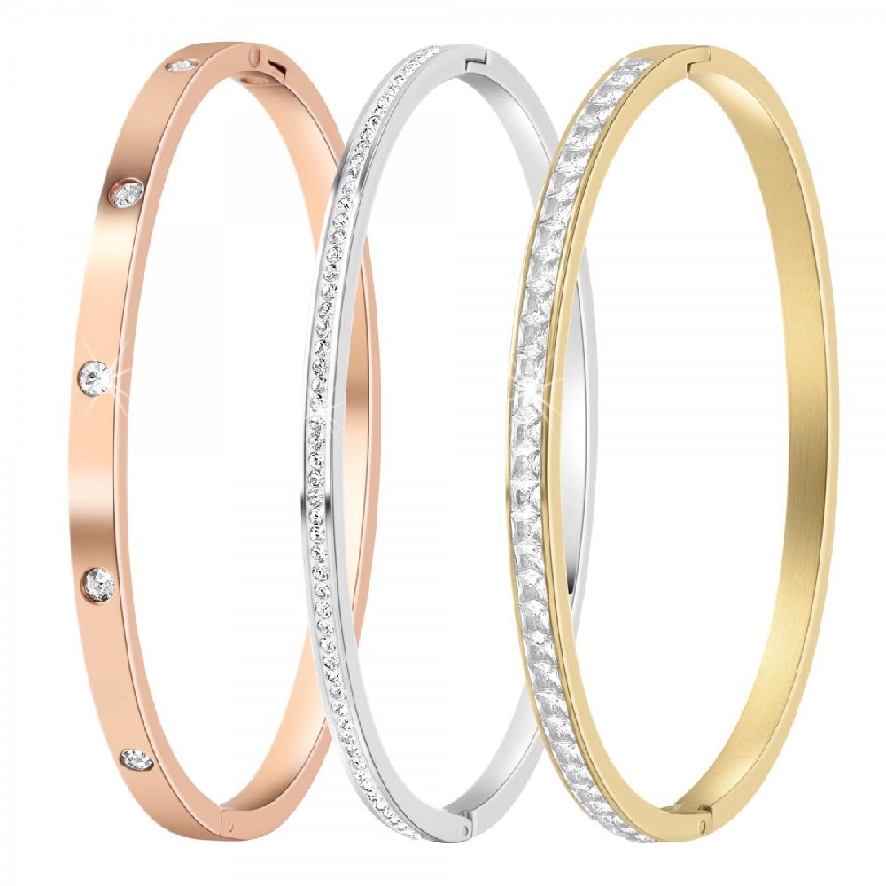 so charm Lot de 3 Bracelets SoCharm ornés de Cristaux Scintillants