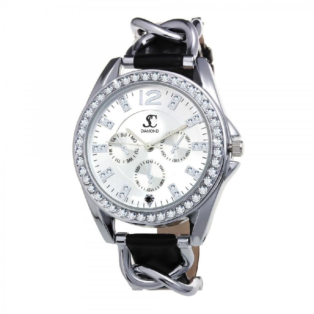 so charm Montre élégante Adèle SoCharm ornée de 44 cristaux scintillants et d'un véritable diamant