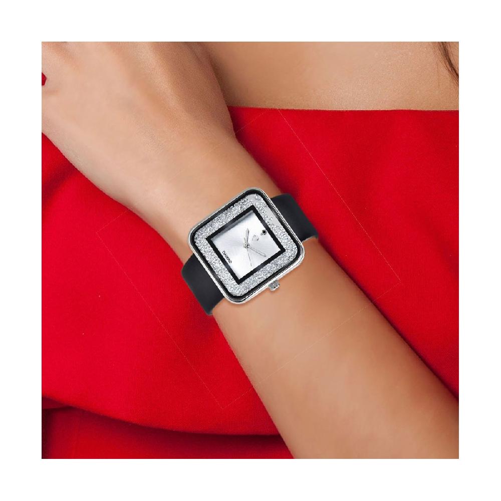 So Charm Montre élégante Leila SoCharm Ornée D'un Véritable Diamant Noir