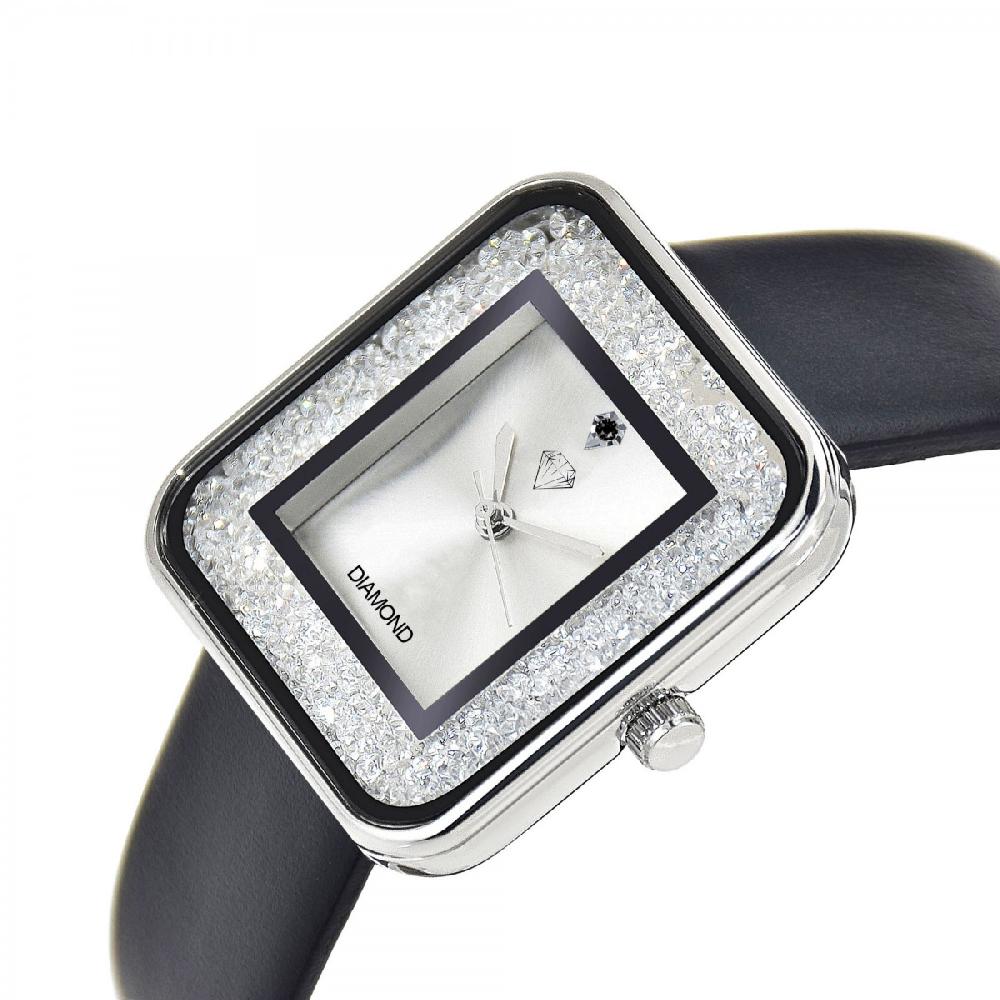 So Charm Montre élégante Leila SoCharm Ornée D'un Véritable Diamant Noir