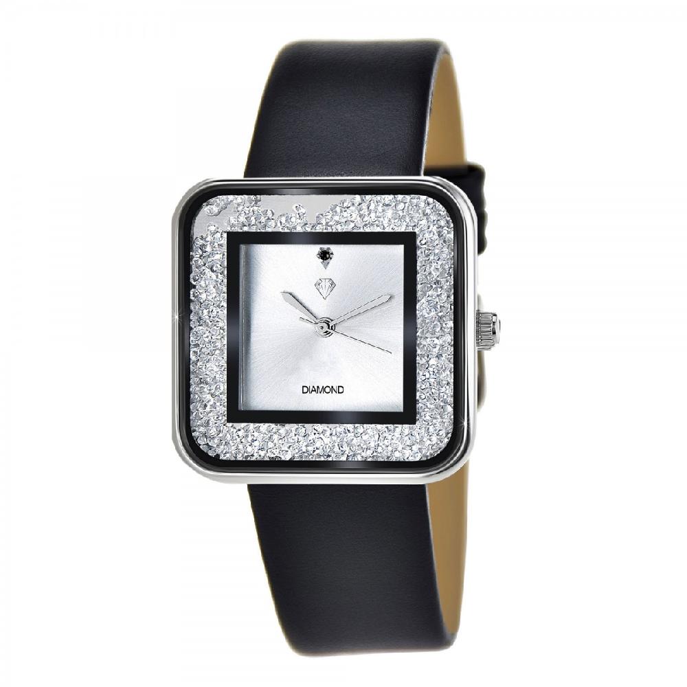 so charm Montre élégante Leila SoCharm ornée d'un véritable diamant noir