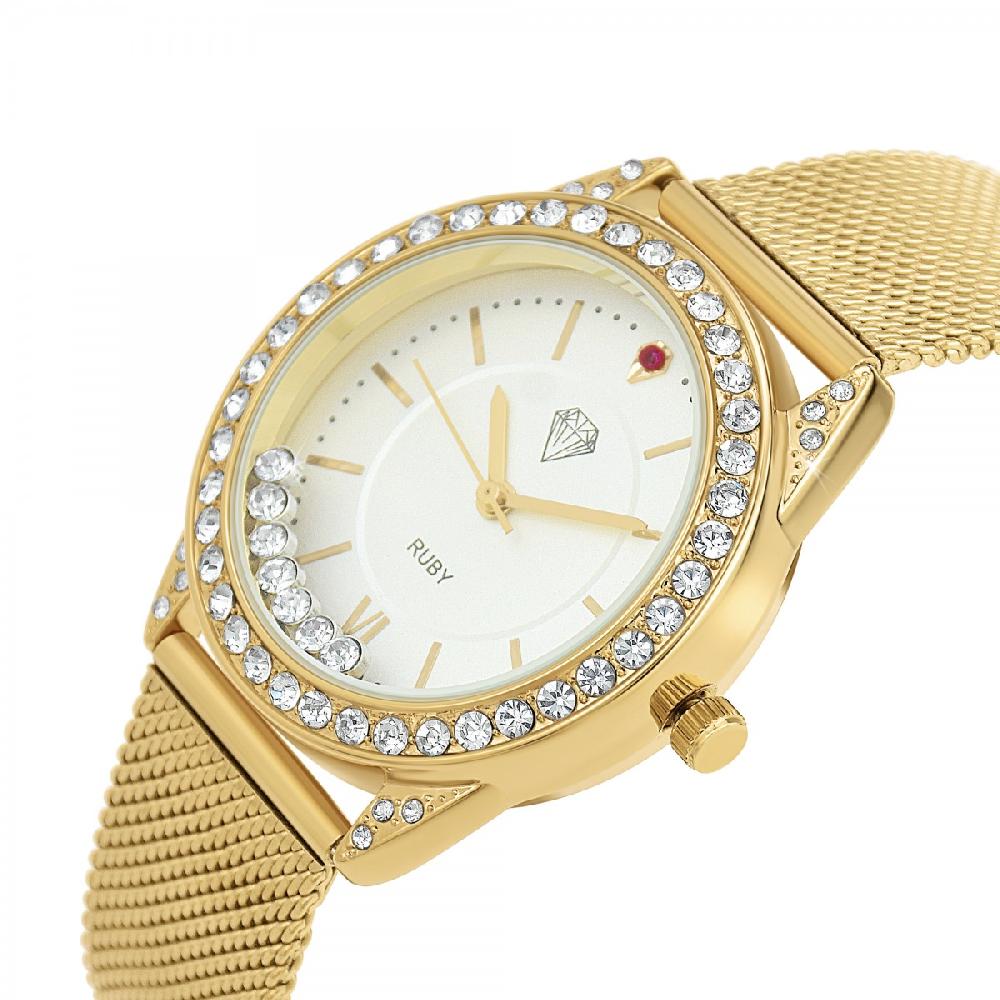 So Charm Montre Elly élégante Ornée D'un Rubis Et De Cristaux Scintillants Par SoCharm