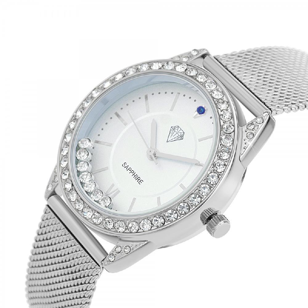 So Charm Montre Elly élégante Ornée D'un Saphir Et De Cristaux Scintillants Par SoCharm