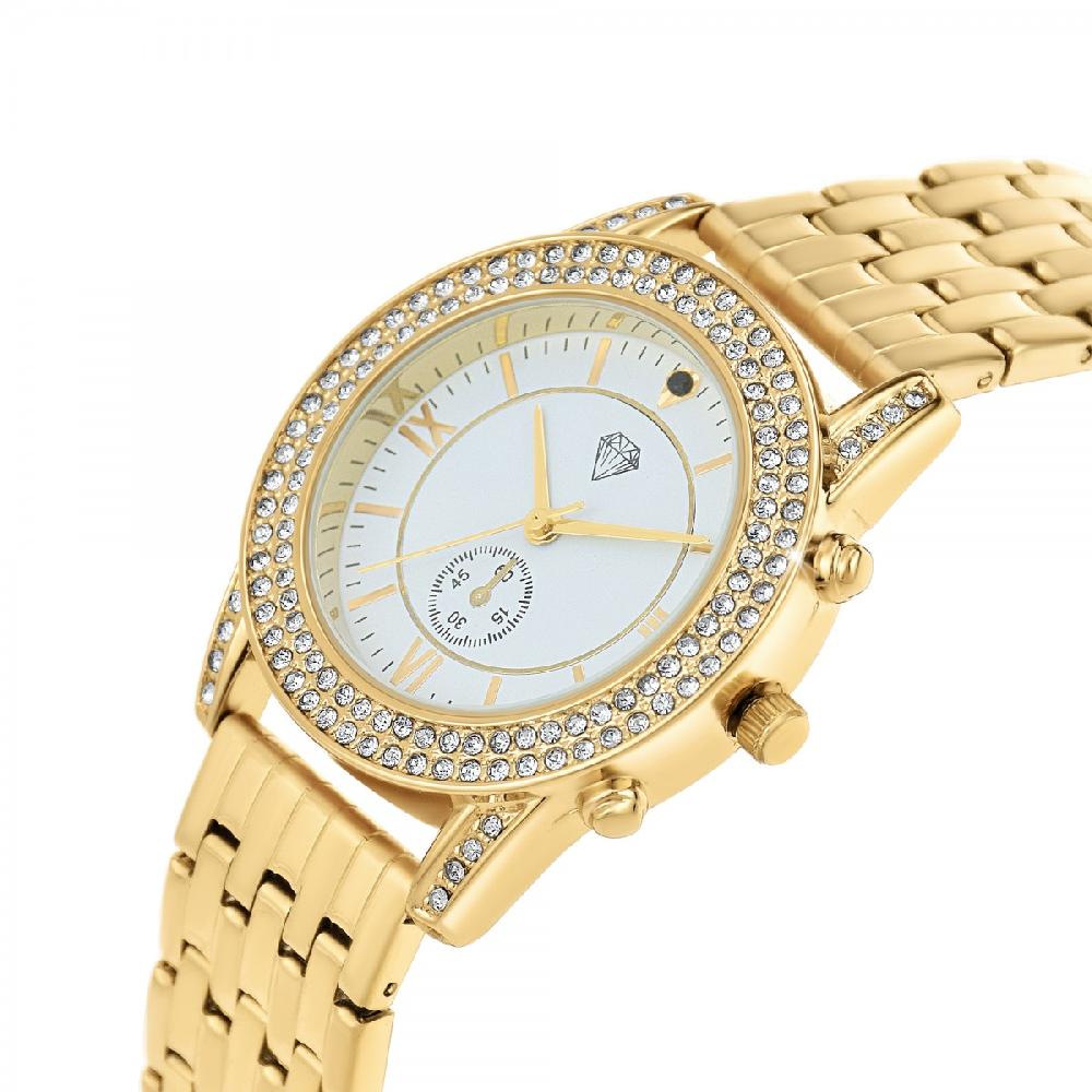 So Charm Montre Elyssa élégante Ornée D'un Diamant Noir Et De Cristaux Scintillants Par SoCharm