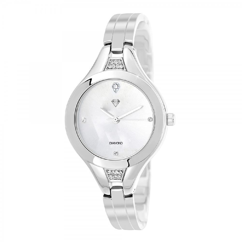 so charm Montre Lola argentée SoCharm ornée d'un véritable diamant et de 18 Cristaux scintillants