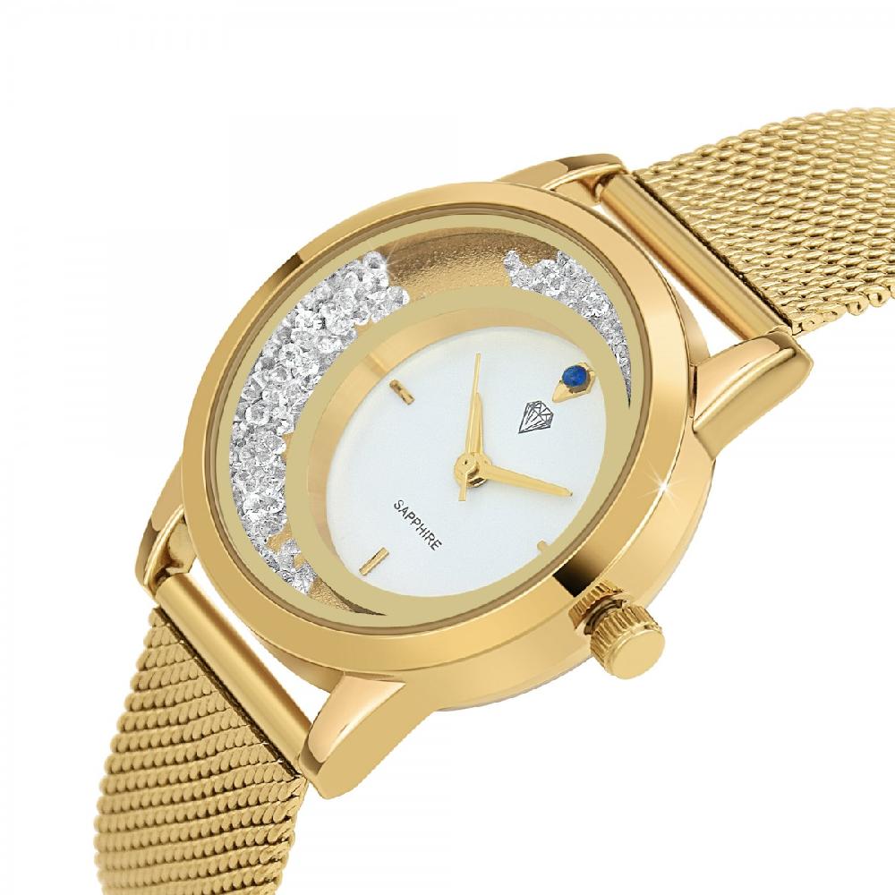 So Charm Montre Lynn élégante Ornée D'un Saphir Et De Cristaux Scintillants Par SoCharm