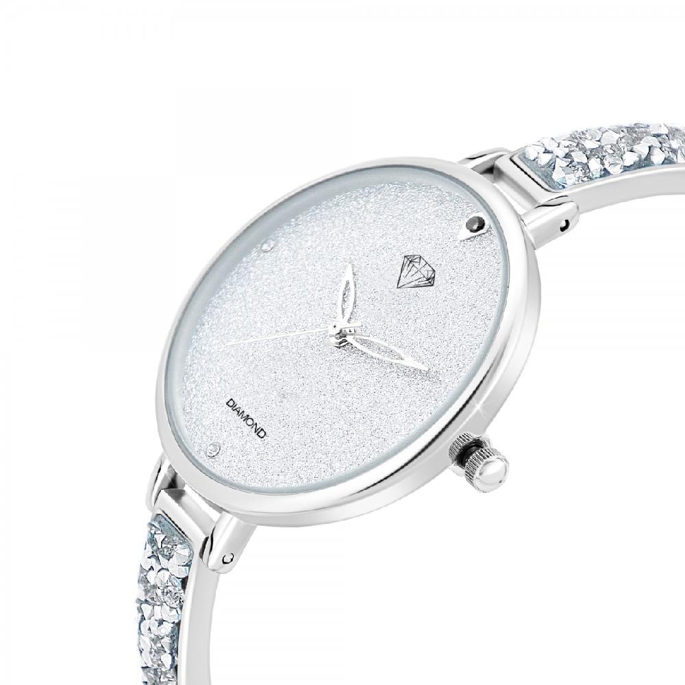 So Charm Montre Nola SoCharm Ornée De 3 Cristaux Scintillants Et D'un Veritable Diamant Noir