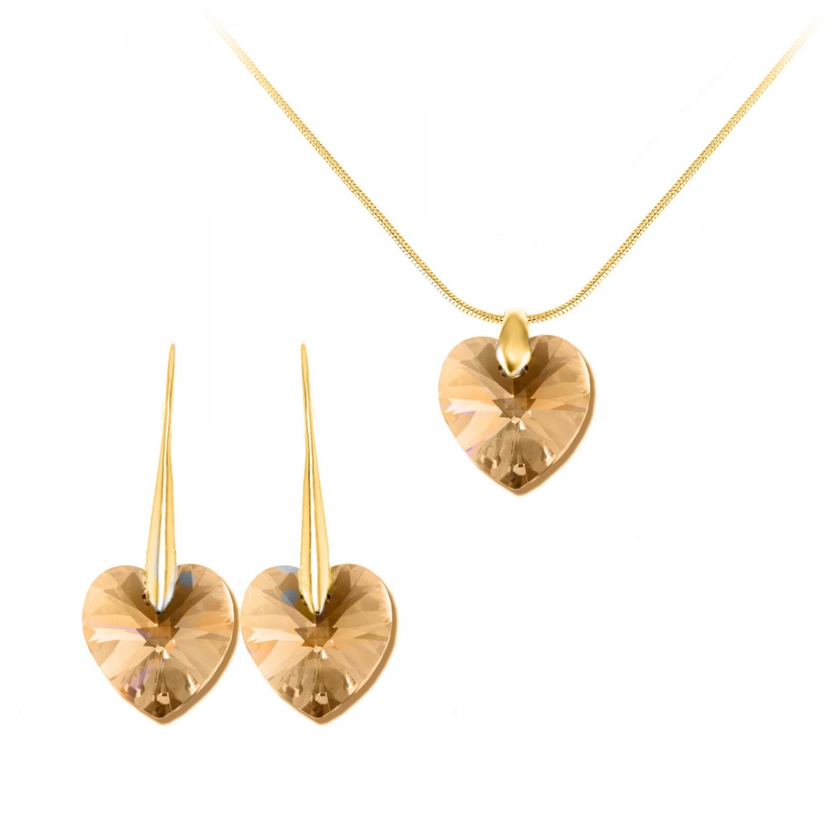 so charm Parure collier et boucles d'oreilles coeurs SoCharm orneés de Cristaux scintillants