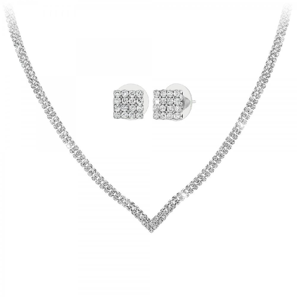 so charm Parure collier et boucles d'oreilles par SoCharm ornée de Cristaux scintillants