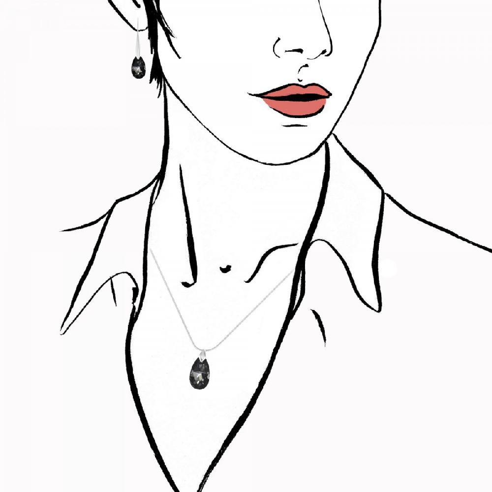 So Charm Parure Collier Et Boucles D'oreilles SoCharm Ornée De Cristaux Scintillants