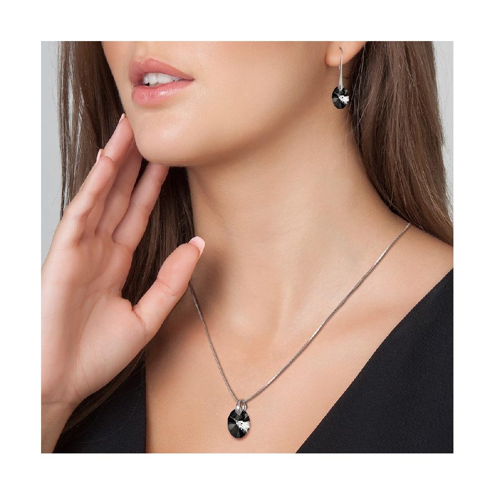 So Charm Parure Collier Et Boucles D'oreilles SoCharm Orneés De Cristaux Scintillants