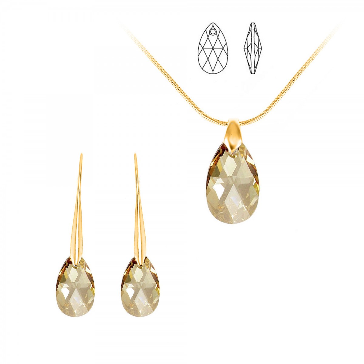 so charm Parure collier et boucles d'oreilles SoCharm orneés de Cristaux scintillants