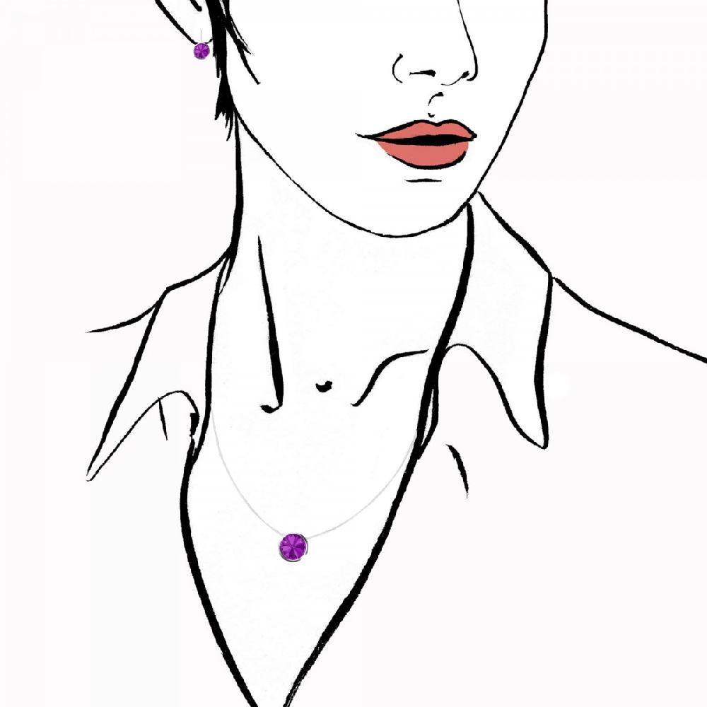 So Charm Parure Collier Et Boucles D'oreilles SoCharm Ornée De Cristaux Scintillants