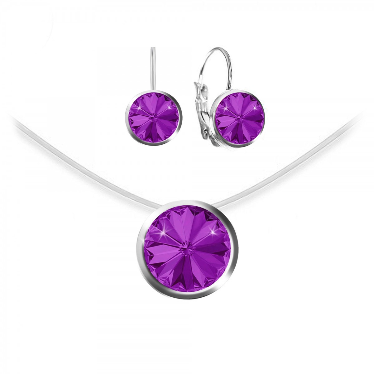 so charm Parure collier et boucles d'oreilles SoCharm ornée de Cristaux scintillants