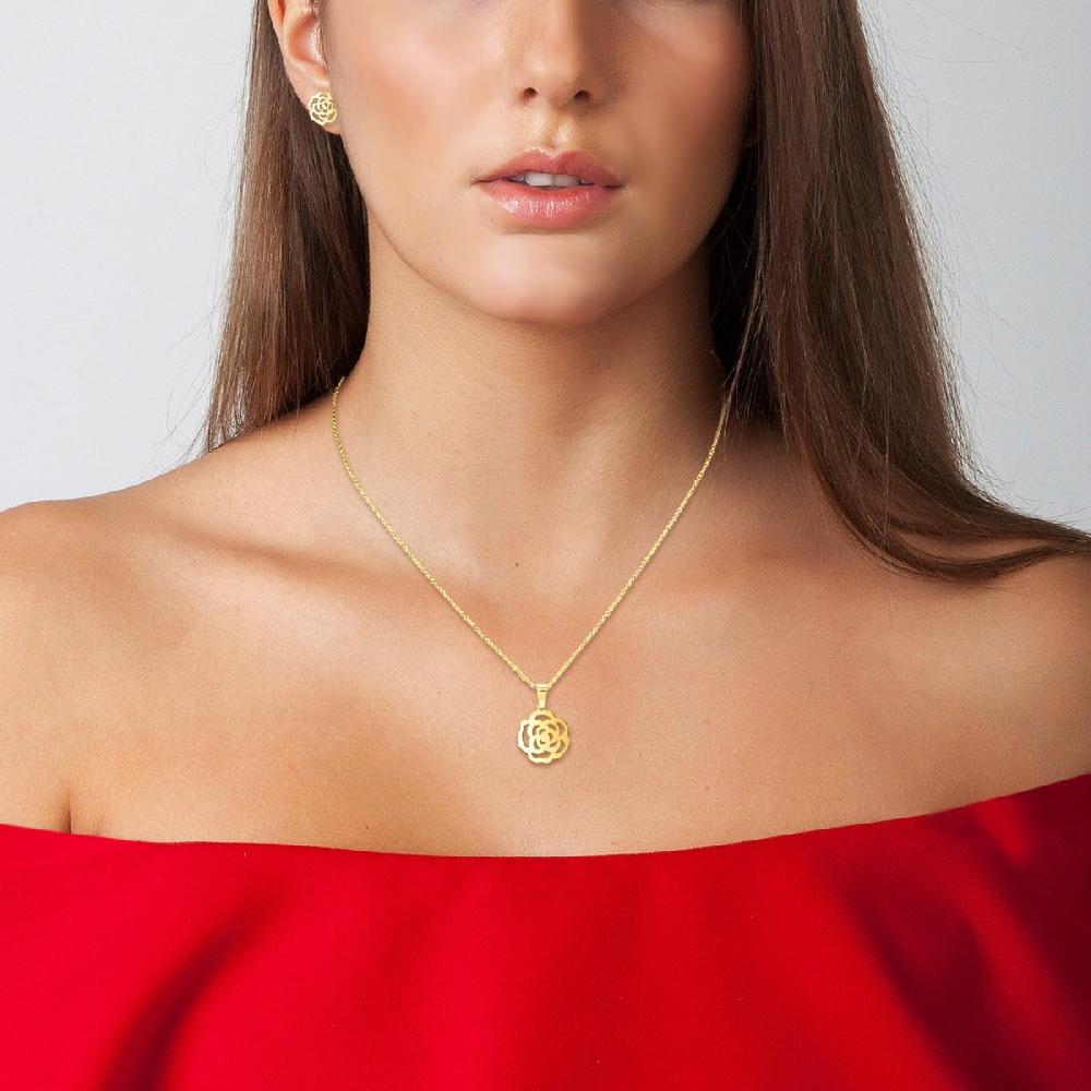 So Charm Parure Fleur En Acier Inoxydable Par SoCharm