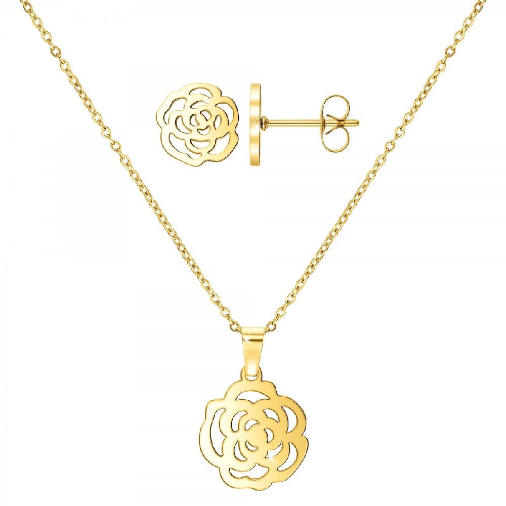 so charm Parure fleur en acier inoxydable par SoCharm