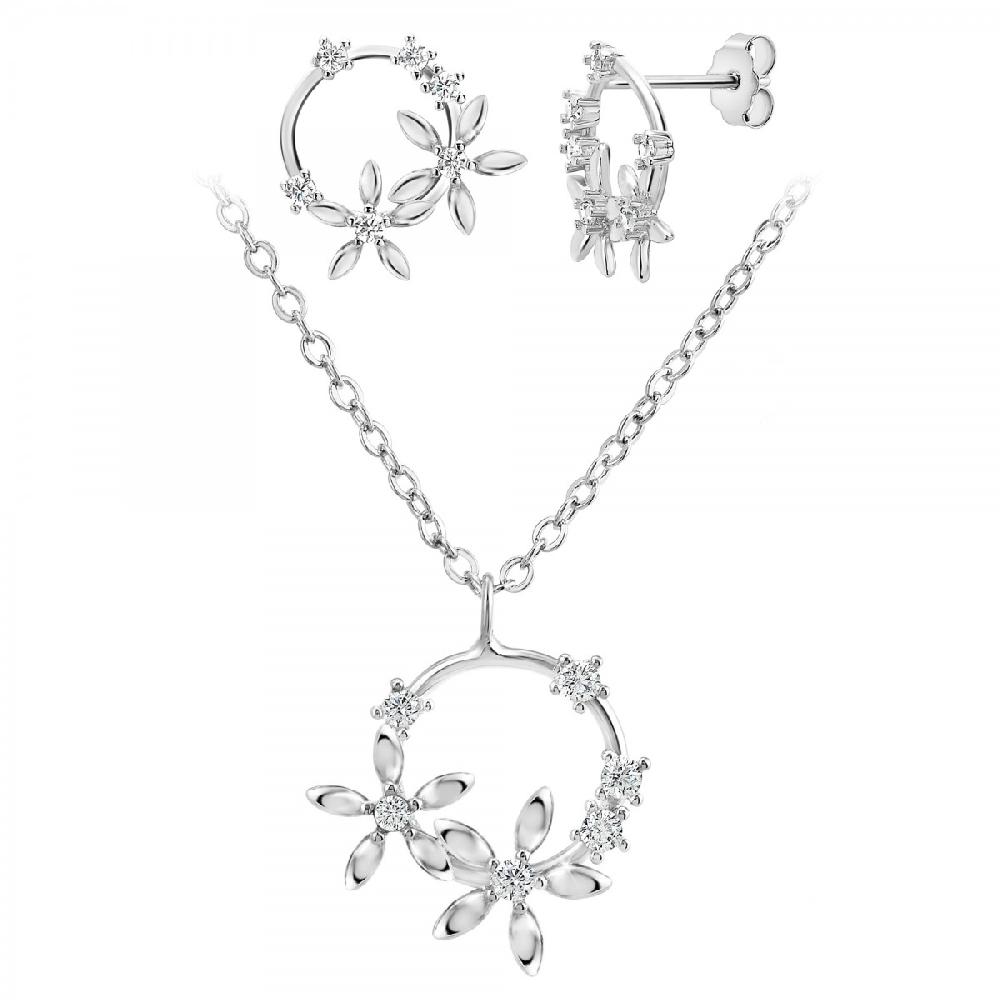 so charm Parure Fleurs par SoCharm ornée de Cristaux scintillants