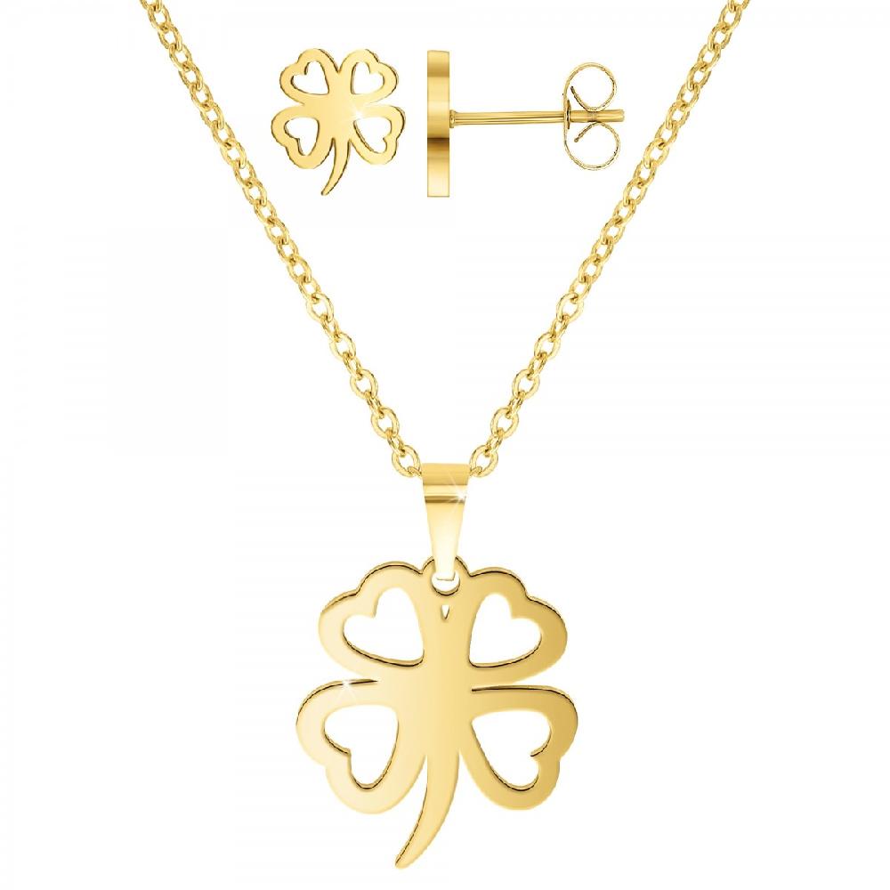 so charm Parure trèfle en acier inoxydable par SoCharm