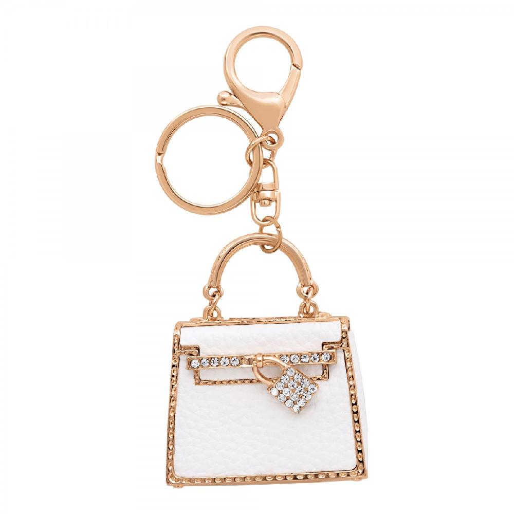 so charm Porte-clé sac à main orné de cristaux scintillants