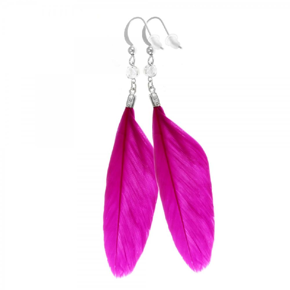 so charm Boucles d'oreilles plumes roses SoCharm