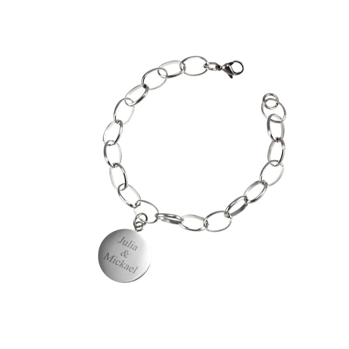 So Charm Bracelet En Acier Inoxydable à Graver