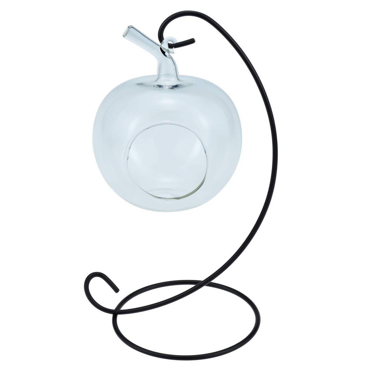 So Charm Support Fer Forgé Avec Boule En Verre Et Sa Rose éternelle - Stabilisée