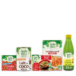 so'bio étic Dahl de lentilles corail et pois chiches – Recette « Réconfort »