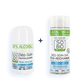so'bio étic Duo Déodorant et éco-recharge Jus d'Aloe vera bio