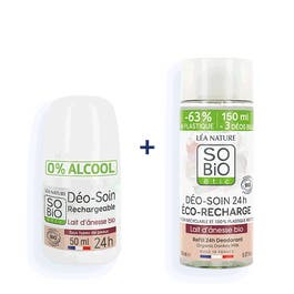 so'bio étic Duo Déodorant et éco-recharge Lait d'Anesse bio