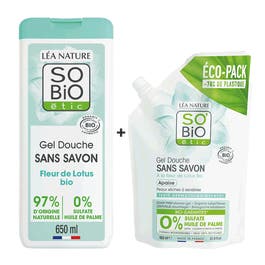 so'bio étic Duo Flacon et Ecopack douche sans savon Fleur de Lotus
