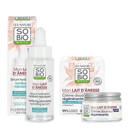 so'bio étic Duo sérum et crème NUIT hydratante Mon Lait d'Ânesse