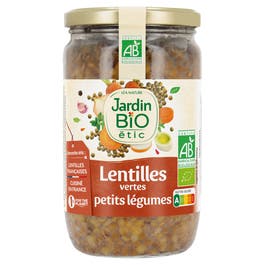 so'bio étic Lentilles vertes bio cuisinées bio aux petits légumes