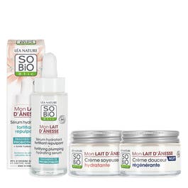 so'bio étic TRIO sérum et crème jour/nuit soyeuse hydratante Mon Lait d'Ânesse