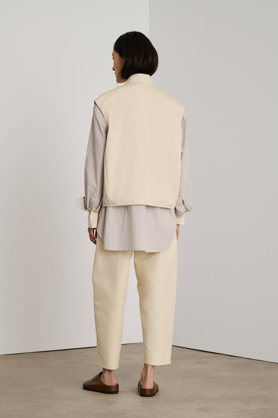 Soeur Blouson Adeline Blouson Sans Manches En Coton Double Satiné Blanc Cassé