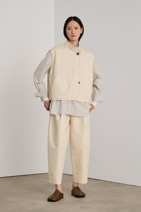 soeur blouson adeline Blouson sans manches en coton double satiné blanc cassé