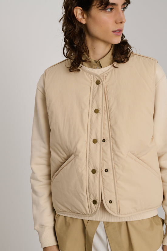 Soeur Blouson Desmond Blouson Ouatiné En Coton émerisé Beige