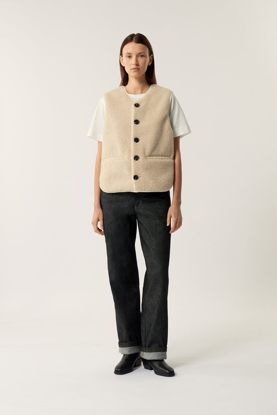 Soeur Blouson Fusil Gilet Sans Manches En Fausse Fourrure