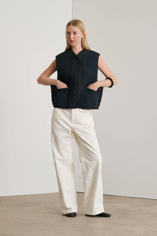 Soeur Blouson Tomari Blouson Sans Manches En Gabardine De Coton Matelassée