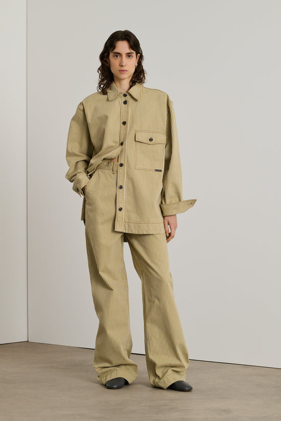 Soeur Jean Alissio Pantalon En Denim Taille Haute Rayé