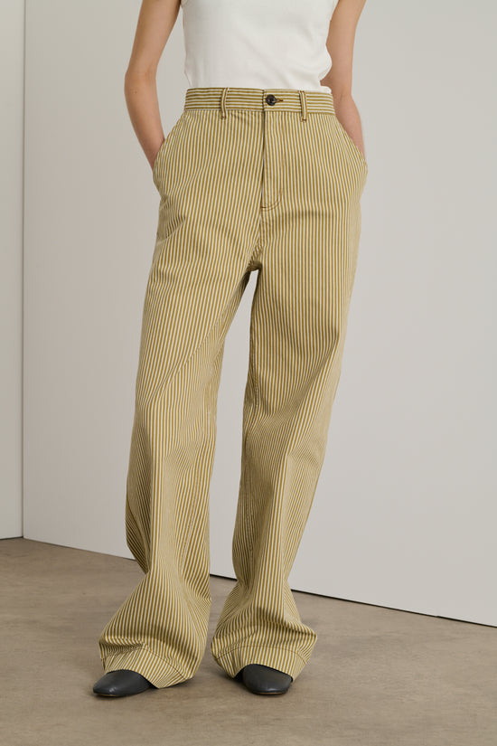 Soeur Jean Alissio Pantalon En Denim Taille Haute Rayé