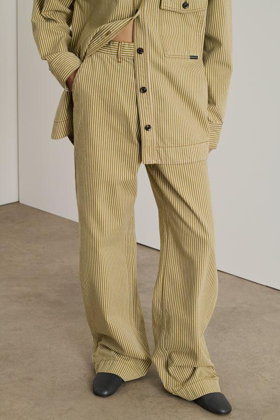 soeur jean alissio Pantalon en denim taille haute rayé soeur jean alissio Pantalon en denim taille haute rayé