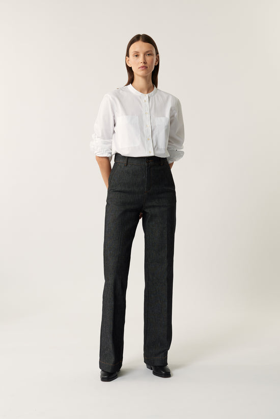 Soeur Jean California Pantalon Brut Noir Coupe Seventies En Coton Biologique