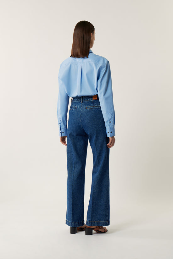 Soeur Jean California Pantalon En Denim Bleu Délavé