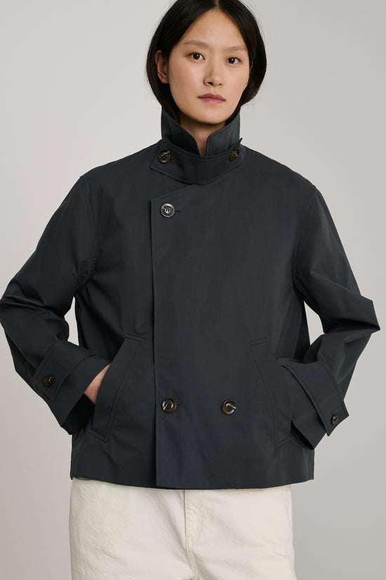 Soeur Manteau Donovan Manteau Court En Toile De Coton Biologique Gris