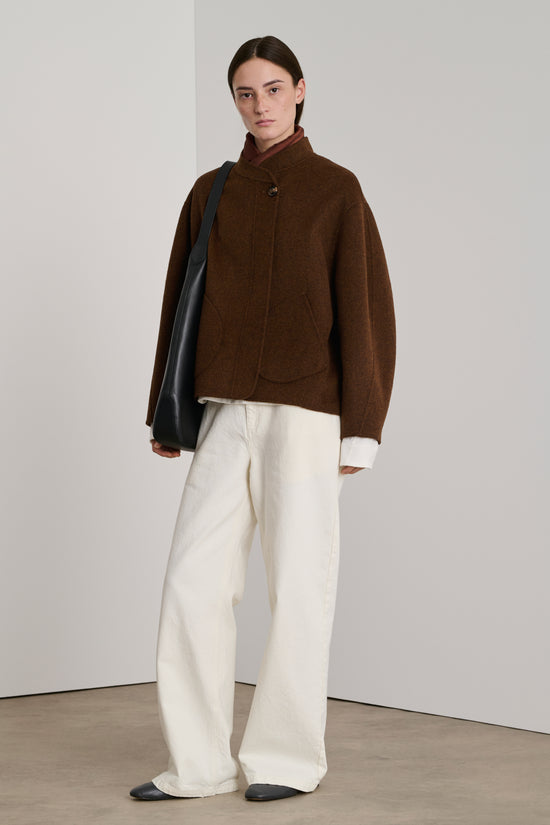 soeur manteau windsor Manteau court en laine double face roux chiné