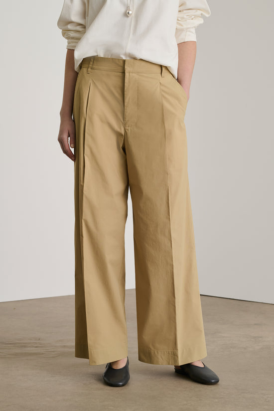 Soeur Pantalon Devy Pantalon En Popeline De Coton Biologique Beige Foncé