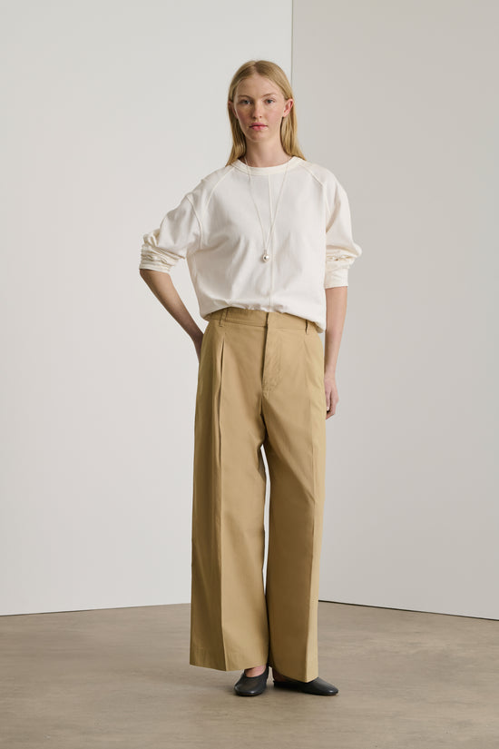 soeur pantalon devy Pantalon en popeline de coton biologique beige foncé