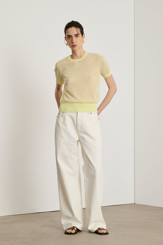 soeur jean calvin Jean droit en denim écru soeur jean calvin Jean droit en denim écru